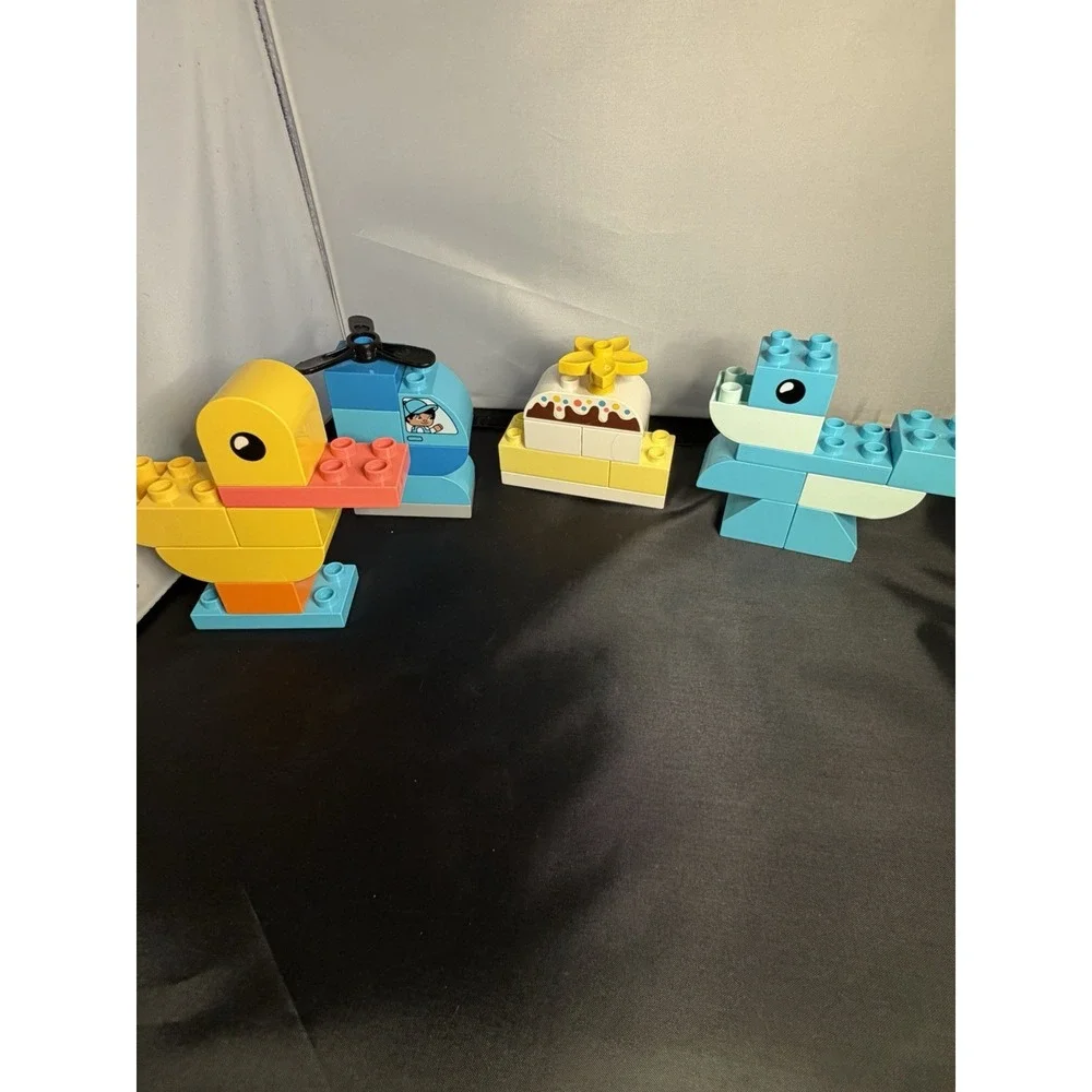 LEGO DUPLO Mixed Lot Duck Helicopter Birthday Cake Animal Building Blocks